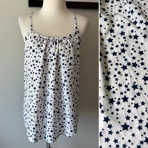 Time and Tru Navy Star Print Top